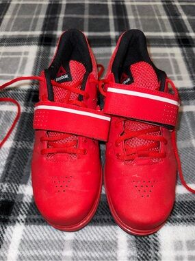 Reebok Men’s Bright Red Lace and Strap Sneakers